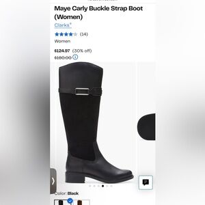 Clarks Black Leather Tall Boots